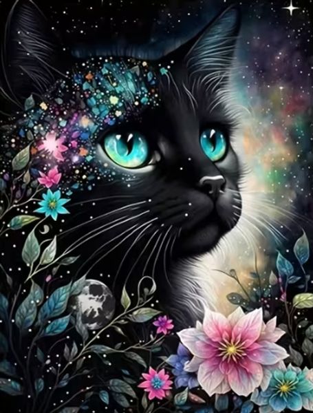Hovedbilde Svart katt, 25 x 35 cm
