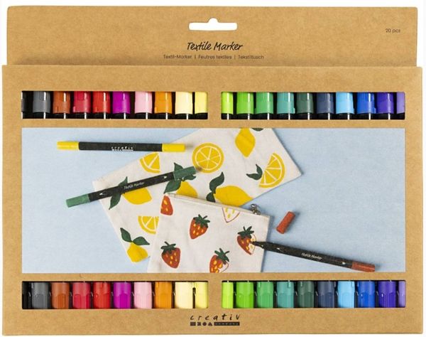 Hovedbilde Tekstiltusjer, 20 pack