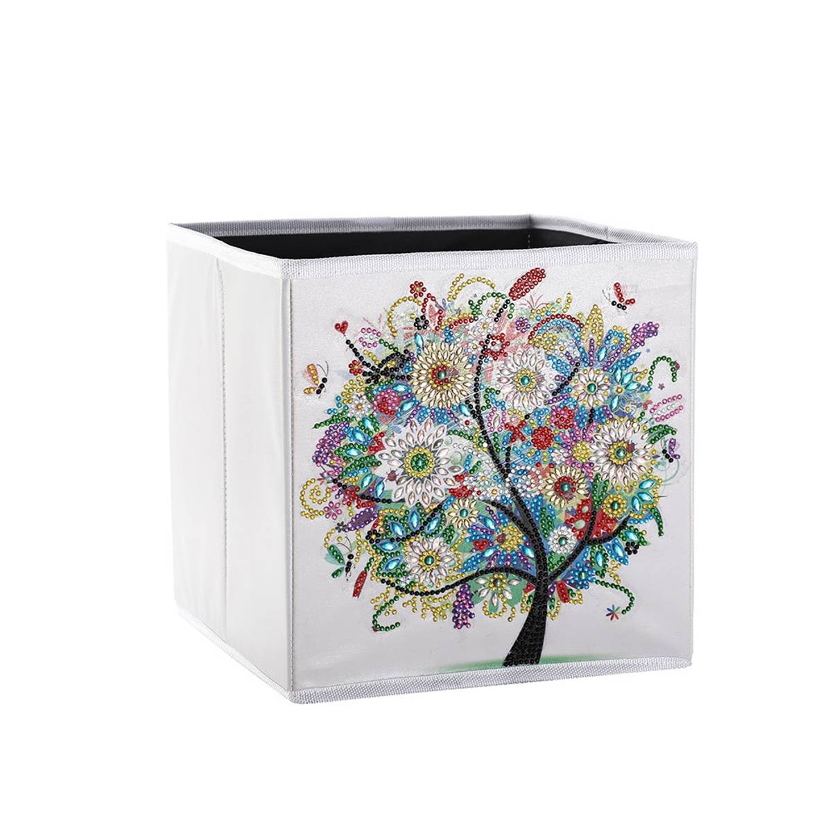 Oppbevarings-boks, fargerikt tre - Diamond painting