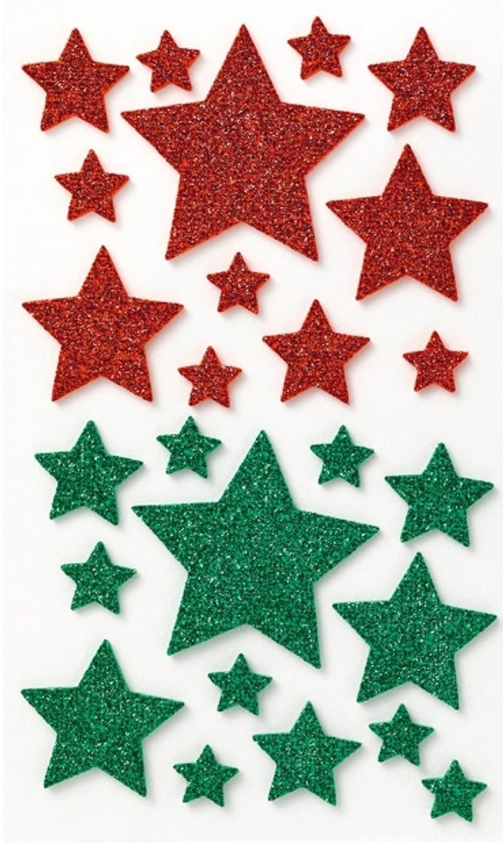 Klistremerker mosgummi med glitter – Stjerner