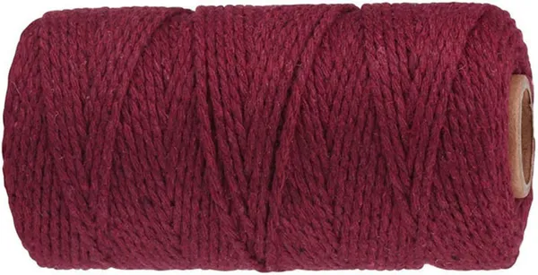 Hovedbilde Makrame-garn: vin-rød, 2 mm, 100 m