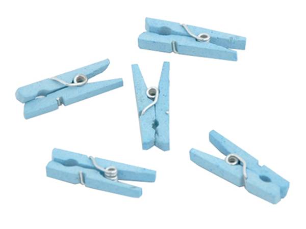 Hovedbilde Mini klesklype, lys blå - 50 stk